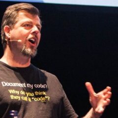 Karl speaking at the Fronteers conference in Amsterdam, spring 2016